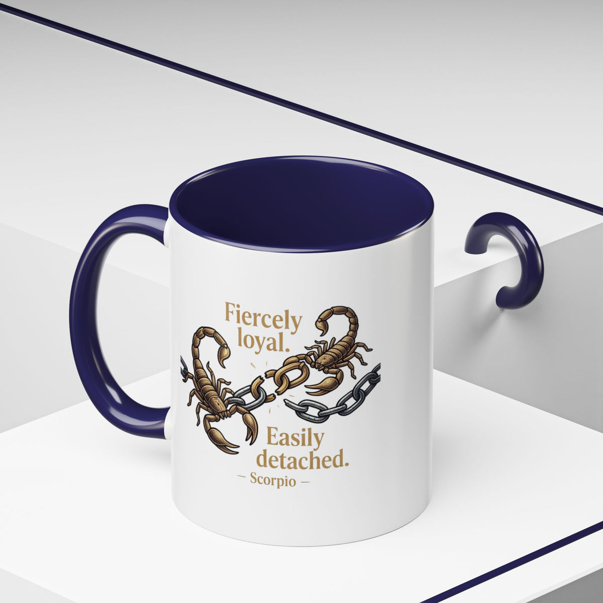 Scorpio Mug — "Fiercely Loyal. Easily Detached." Zodiac Coffee Cup