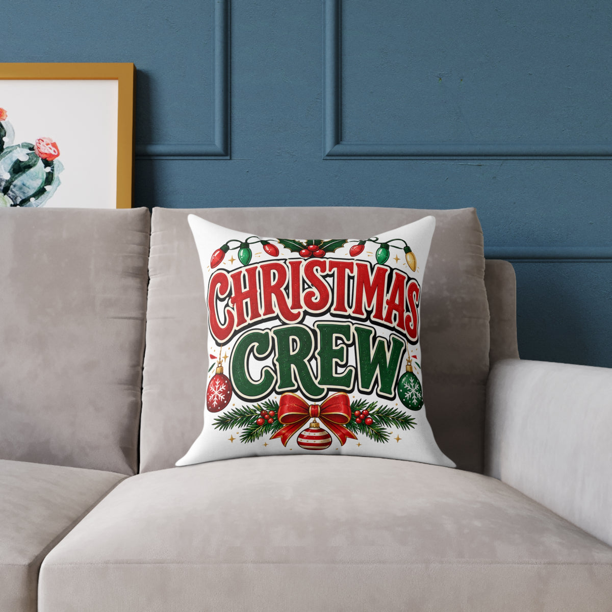 Christmas Crew Holiday Throw Pillow