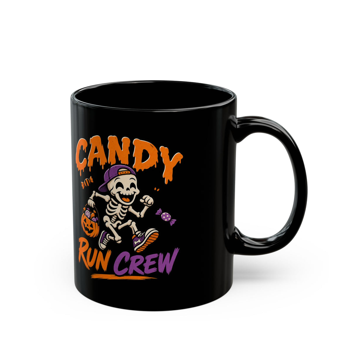 Candy Run Crew Halloween Mug — Black Ceramic Coffee Cup (11oz/15oz)
