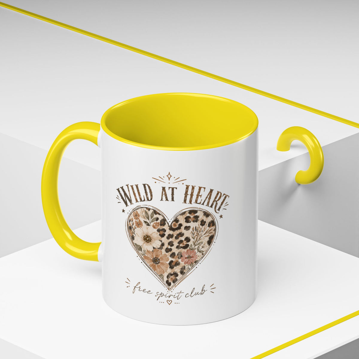 Milo Bailey Dog Dad Mom Wild at Heart Leopard Heart Accent Coffee Mug – Floral Boho