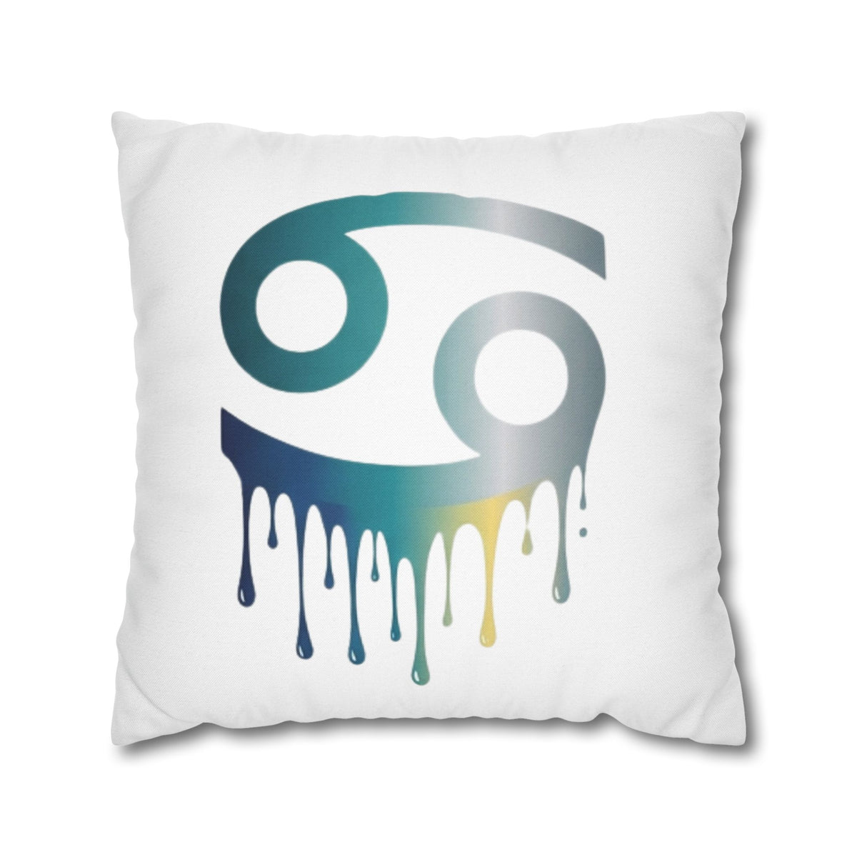 Cancer Zodiac Drip Pillowcase — Astrological Symbol Decorative Throw Pillow