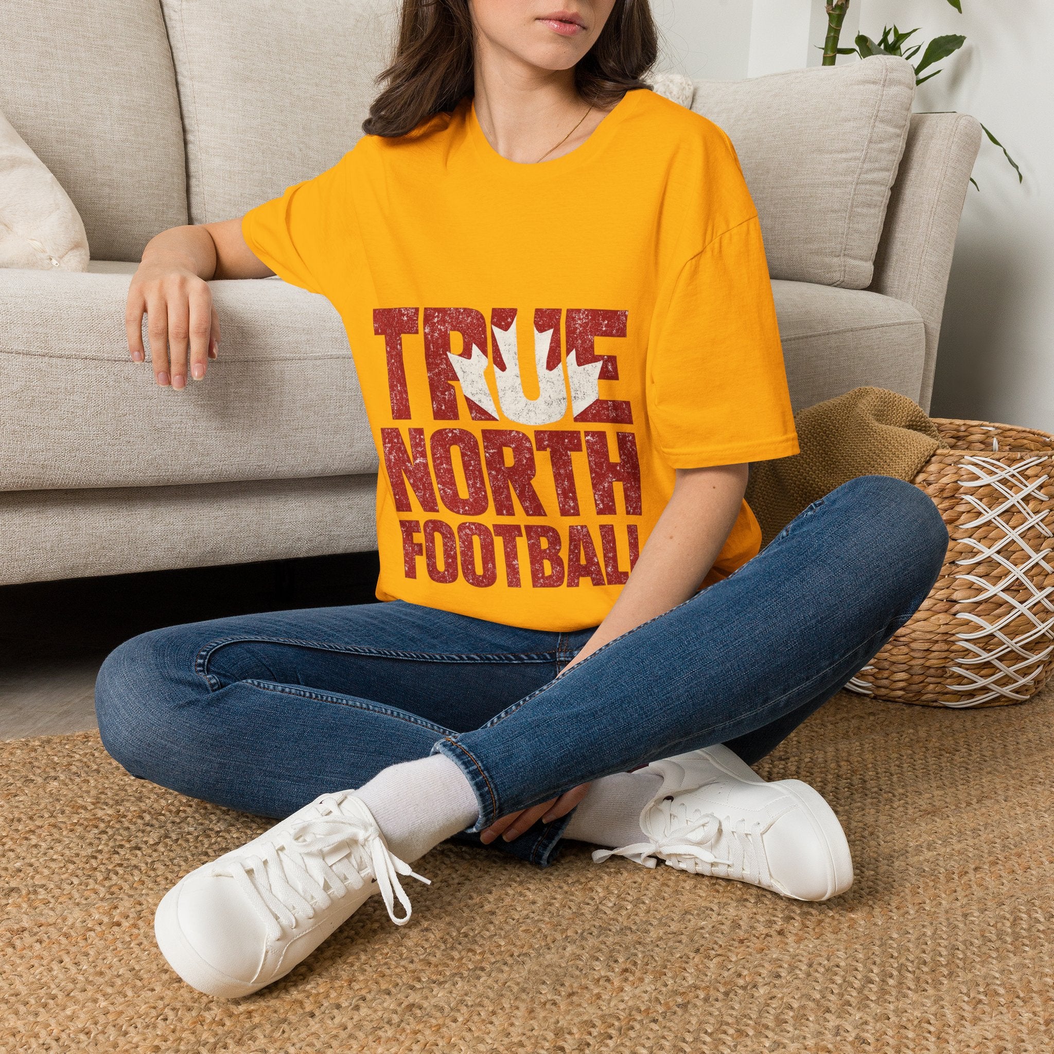 Canada True North Football T-Shirt — Vintage Canadian Leafs Sports Tee