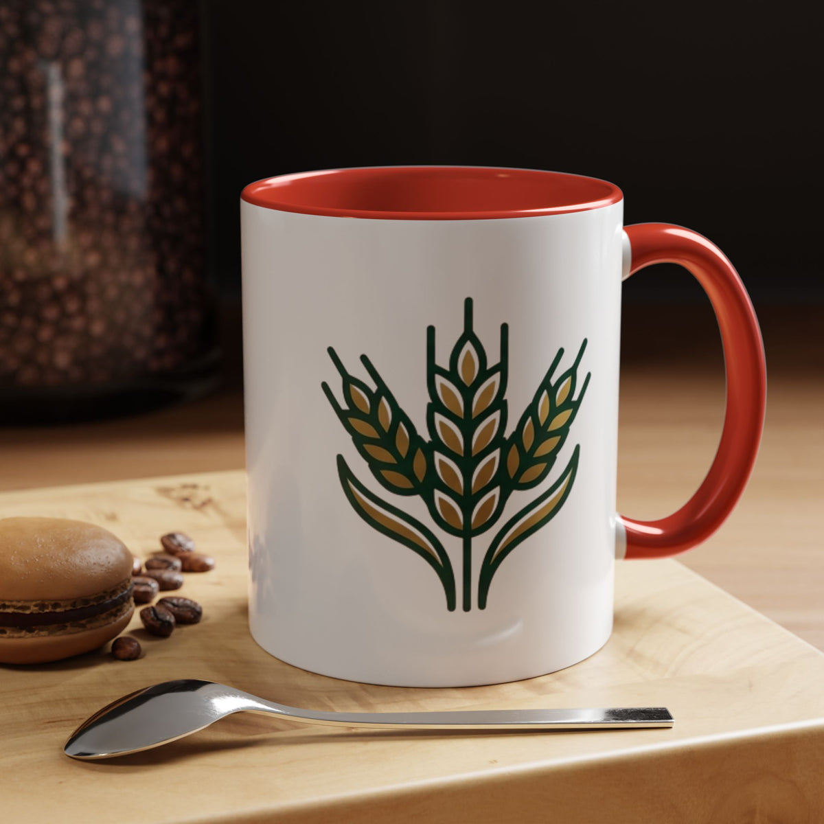 Virgo Zodiac Wheat Ear Accent Coffee Mug – Rustic Farmhouse Tea Cup