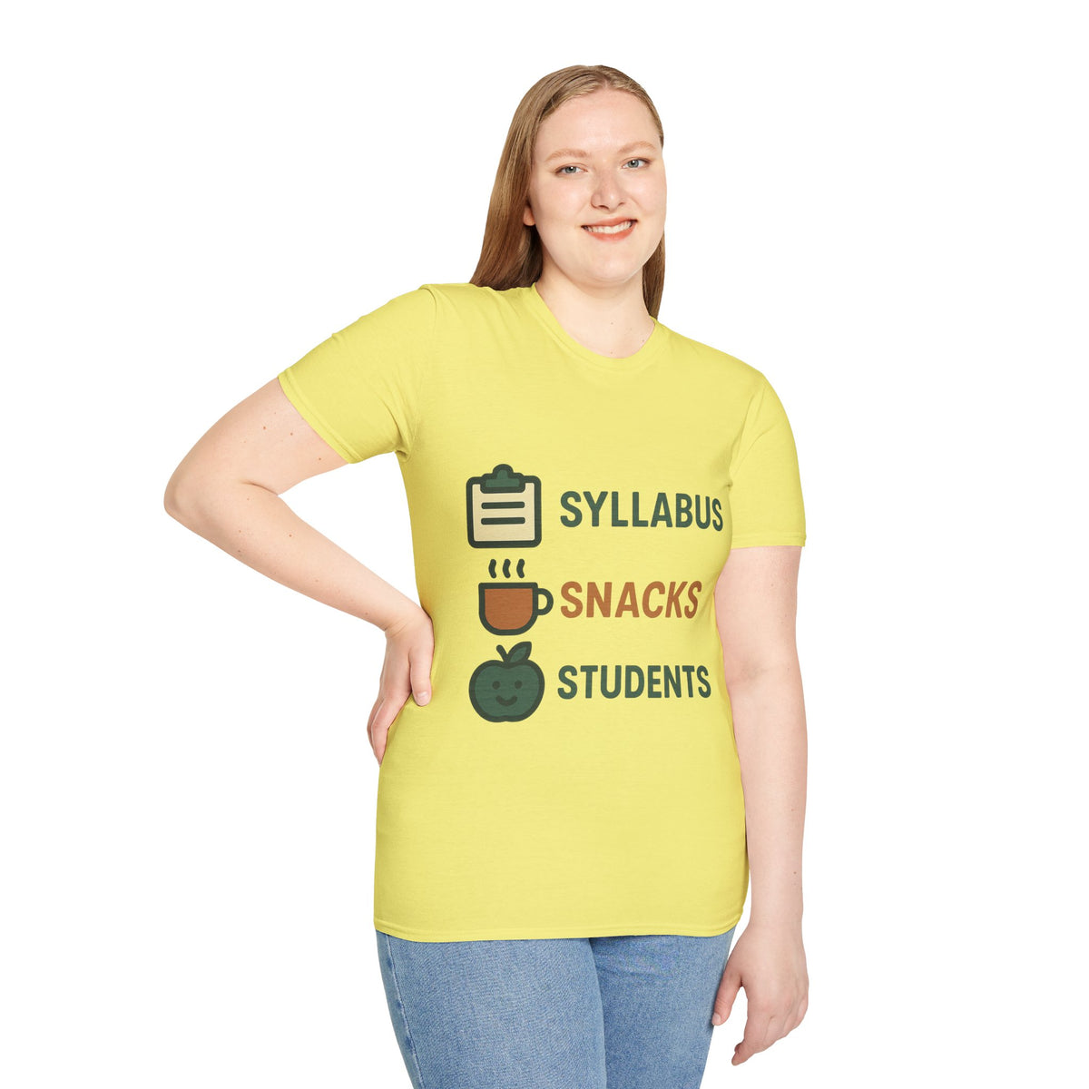 Syllabus Snacks Students Graphic Tee — Funny Teacher & Student Back-to-School T-Shirt - Trending Now - August 2026