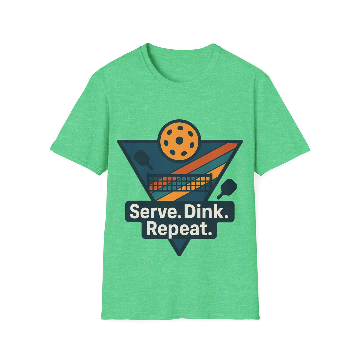 Pickleball T-Shirt — Retro Paddle & Ball Design with “Serve. Dink. Repeat.” Slogan - Trending Now - August 2026