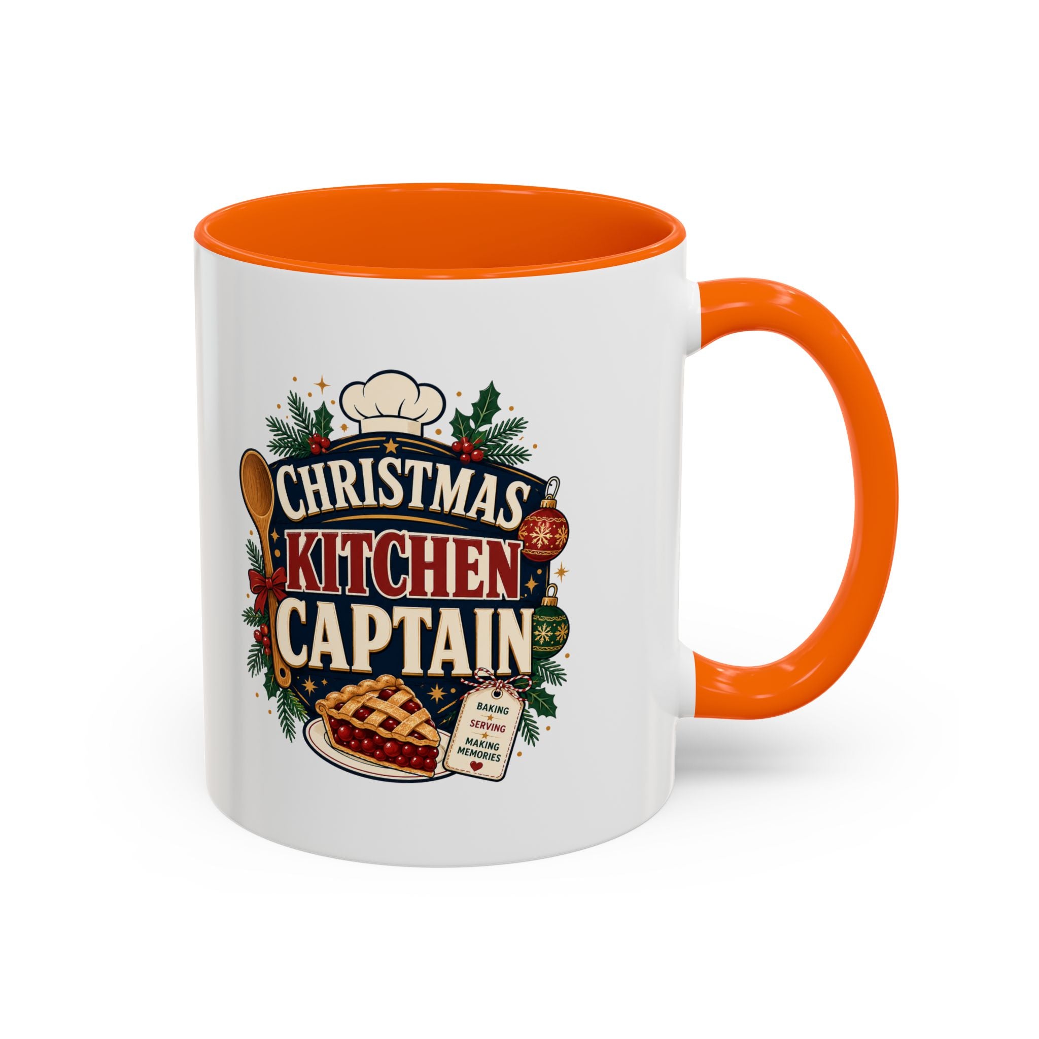 Modern Day Christmas Kitchen Captain Accent Coffee Mug — Holiday Baking Chef Gift (11/15oz)
