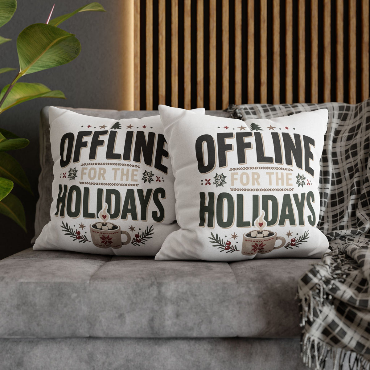 Christmas Offline for the Holidays Decorative Pillowcase