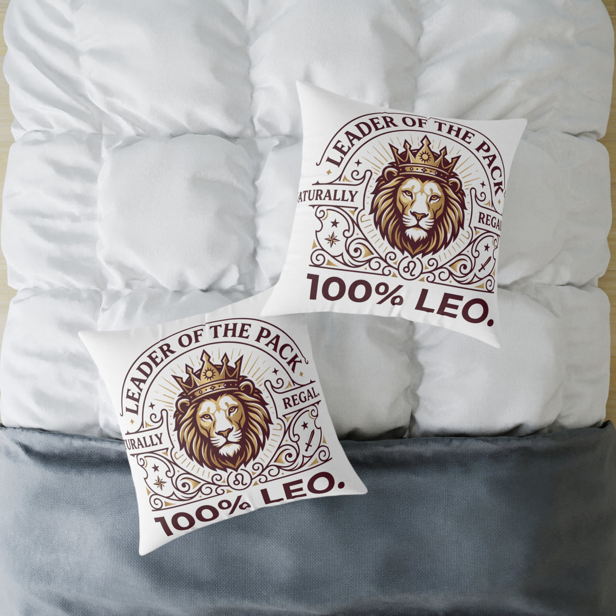 Leo Zodiac Leader Of The Pack Square Poly Canvas Pillow