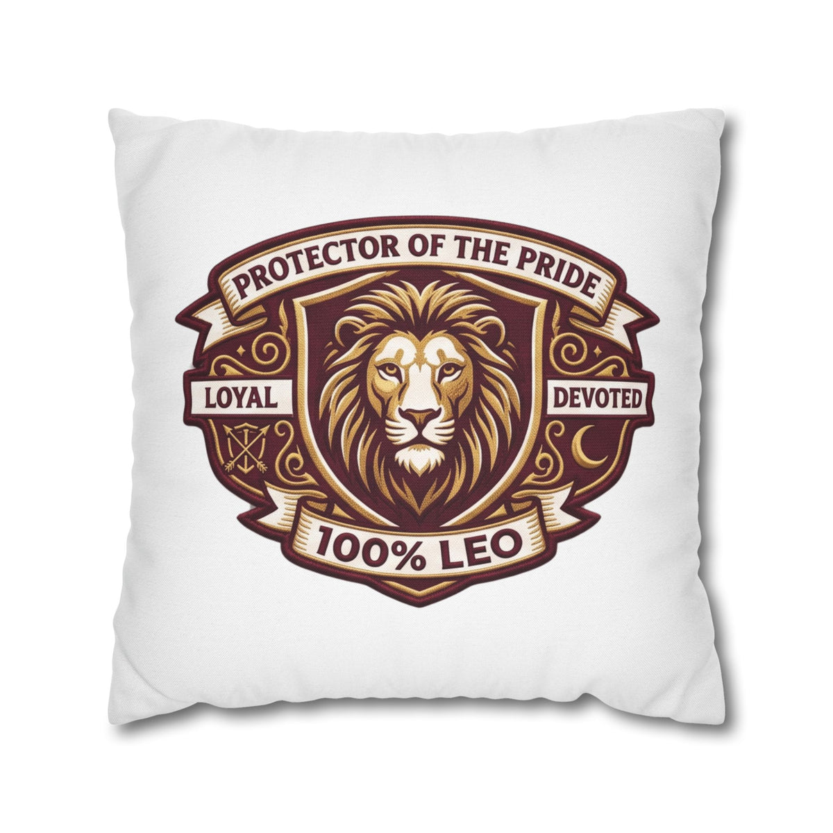Leo Zodiac Loyal Devoted Spun Polyester Square Pillowcase