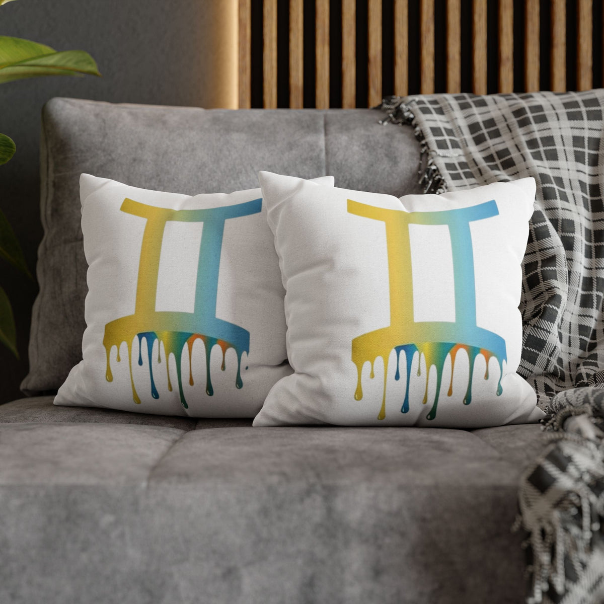 Gemini Drip Zodiac Pillow pillowcase Spun Square Pillowcase