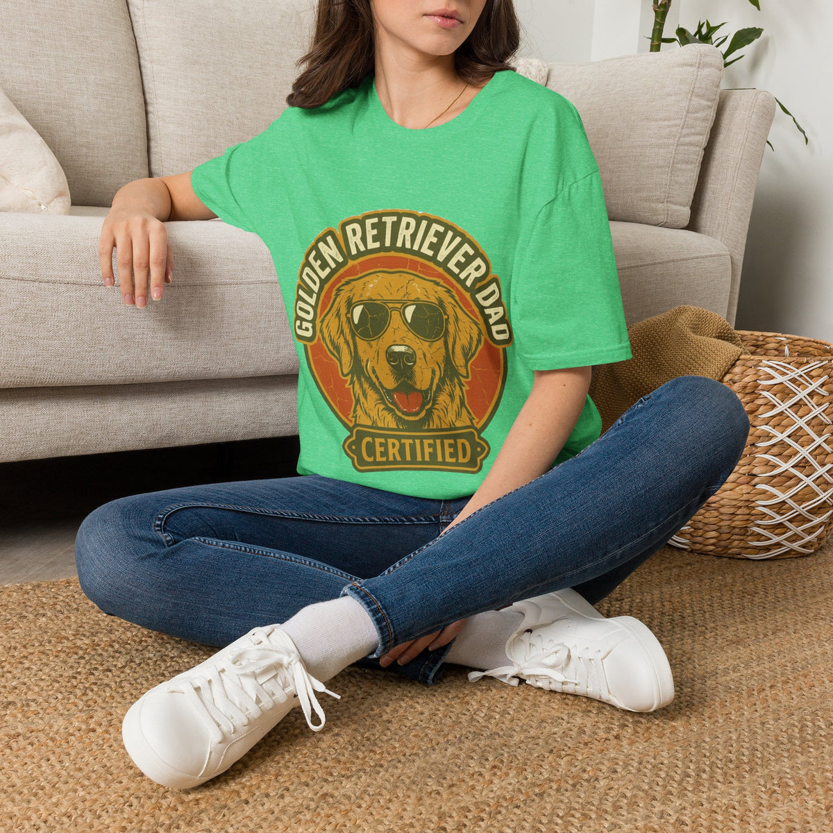 Golden Retriever Dad T-Shirt — Certified Retro Dog Dad Tee