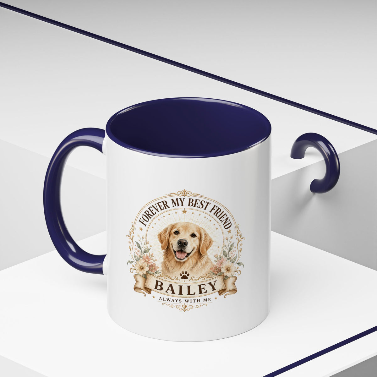 Milo Bailey Dog Dad Mom Golden Retriever Coffee Mug — “Forever My Best Friend” Personalized Dog Mug (Bailey)