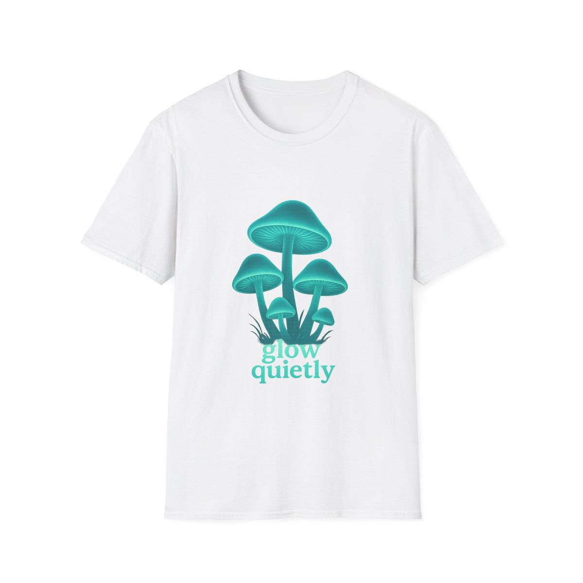 Mushroom Graphic T-Shirt — 'Grow Quietly' Teal Fungi Tee - Trending Now - August 2026