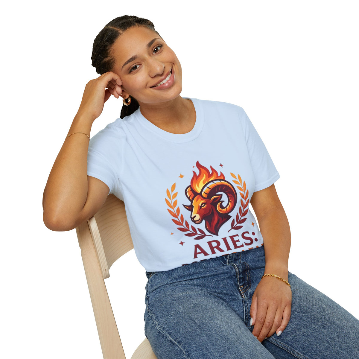 Aries Zodiac T-Shirt — "Born to Lead Not to Follow" Ram Graphic