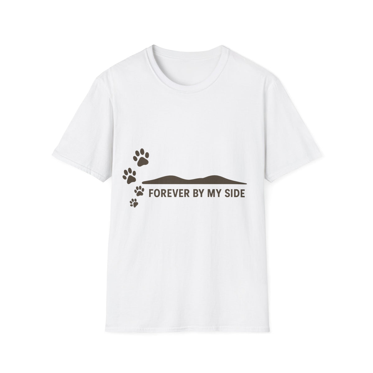 "Forever By My Side" Cute Dog Paw Print Tee - Aesthetic Minimalist Pet Lover White T-Shirt - Trending Now - September 2026