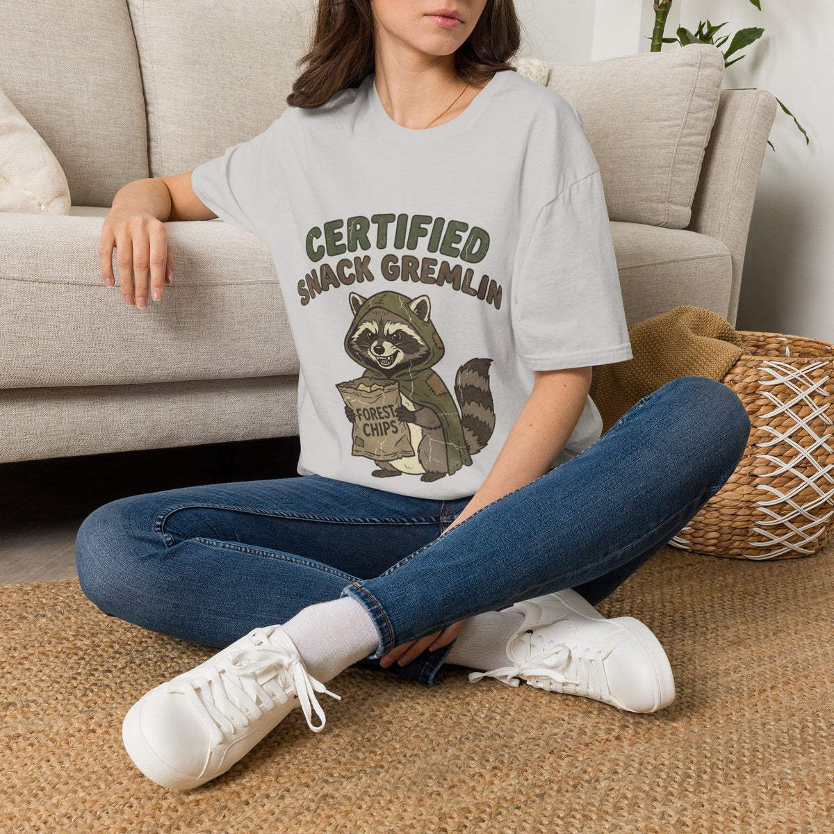 Certified Snack Gremlin T-Shirt — Funny Raccoon Snack Lover Tee