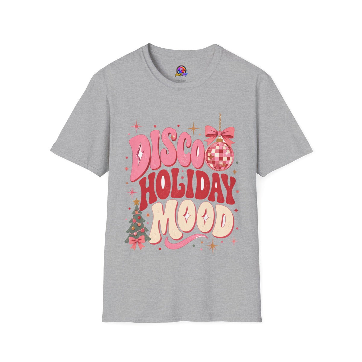 Disco Holiday T-Shirt — Retro Pink Disco Ball Christmas Tee