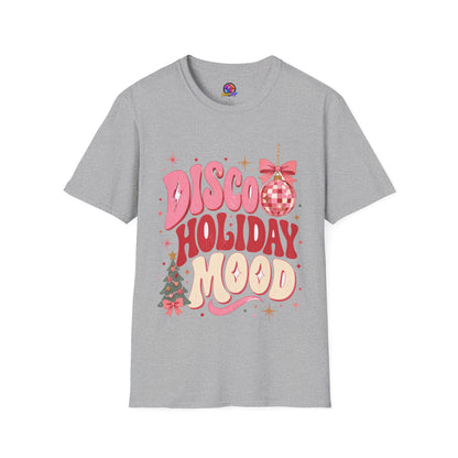 Disco Holiday T-Shirt — Retro Pink Disco Ball Christmas Tee