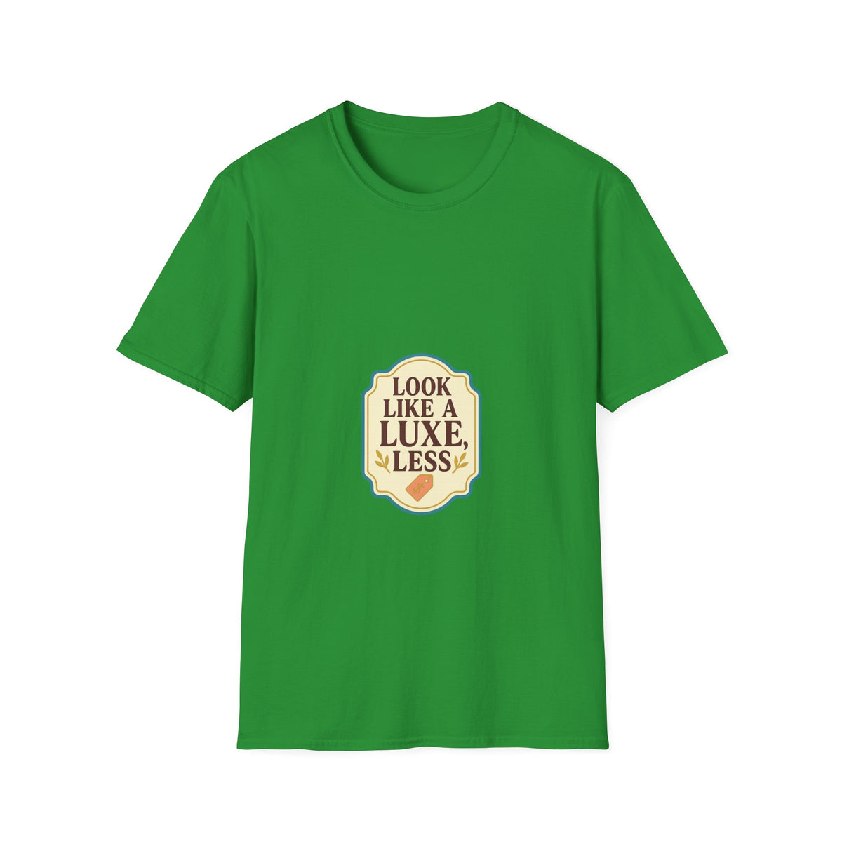 T-Shirt — "Look Like a Luxe Less" Retro Badge Graphic Tee - Trending Now - October 2026