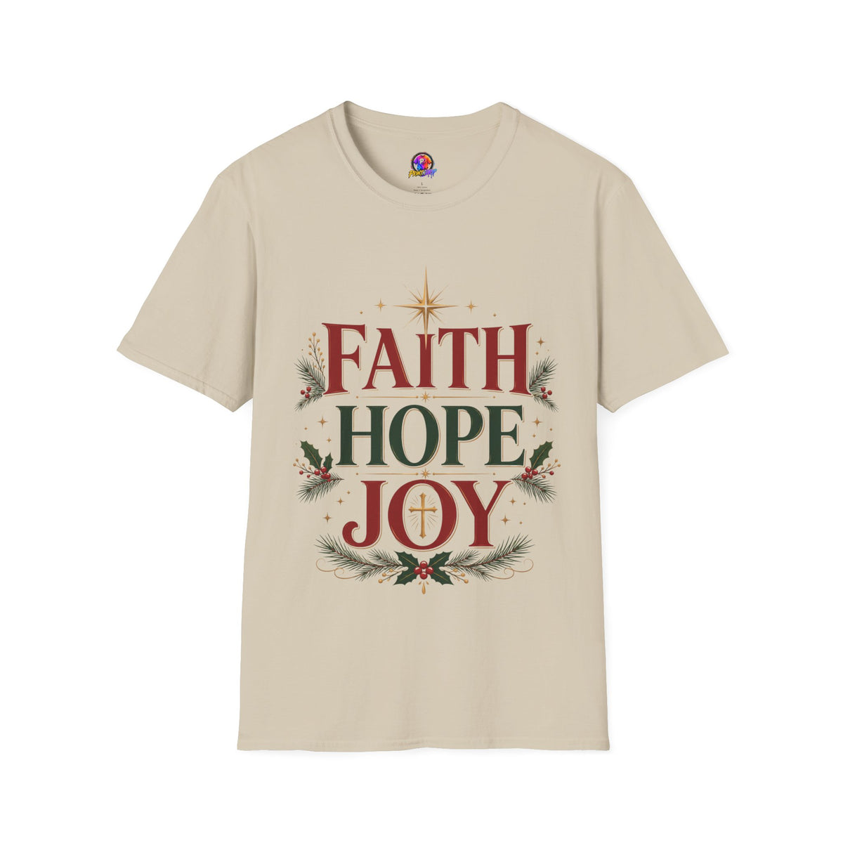 Faith Hope Joy Christmas T-Shirt — Holiday Nativity Inspirational Tee