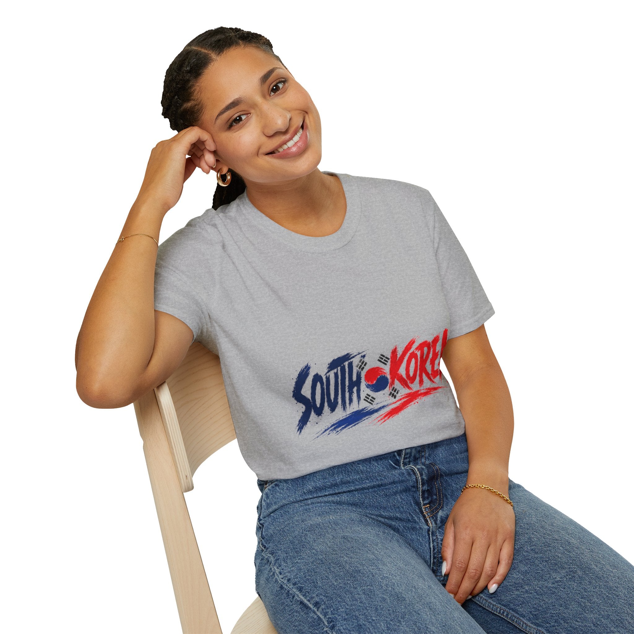 South Korea Flag Brushstroke T-Shirt — Patriotic Korean Travel Tee