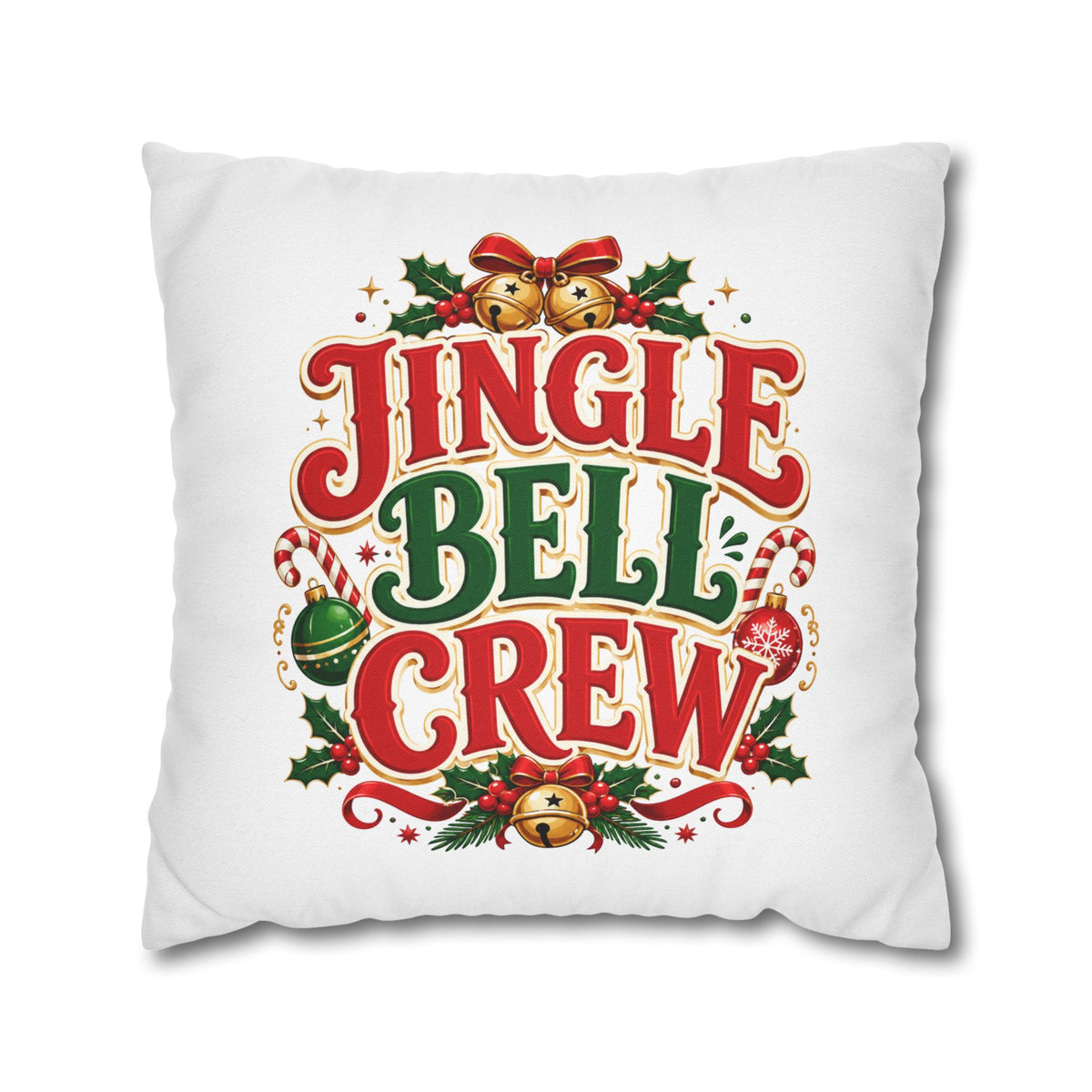 Christmas Jingle Bell Crew Christmas Throw Pillowcase