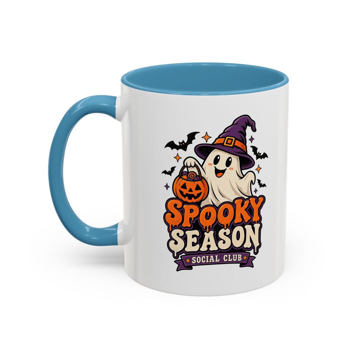 Spooky Season Coffee Mug — Cute Ghost Halloween Accent Mug (11/15oz)