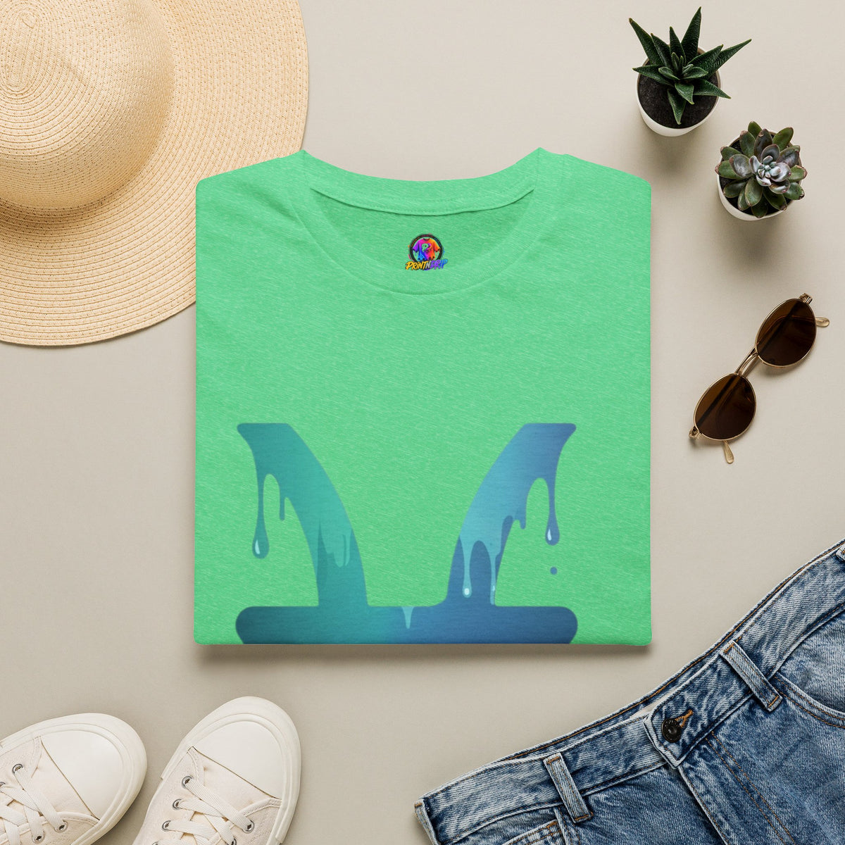 Pisces Drip Zodiac T-Shirt — Blue Gradient Astrological Tee