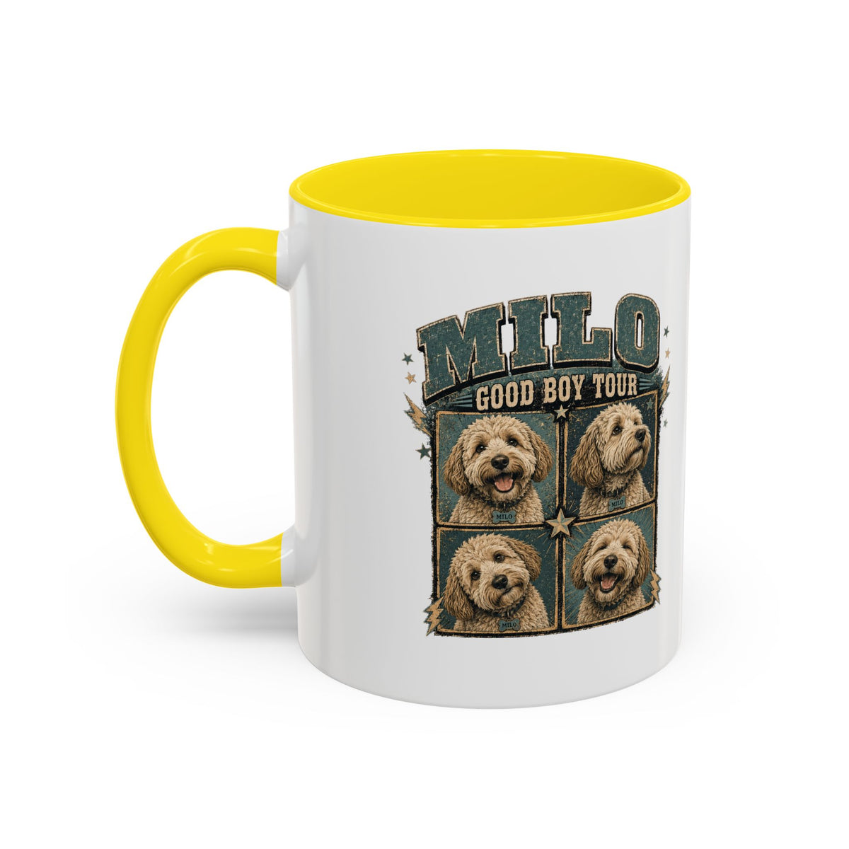 Milo Bailey Dog Dad Mom Milo 'Good Boy Tour' Accent Coffee Mug – Personalized Dog Photo Tribute