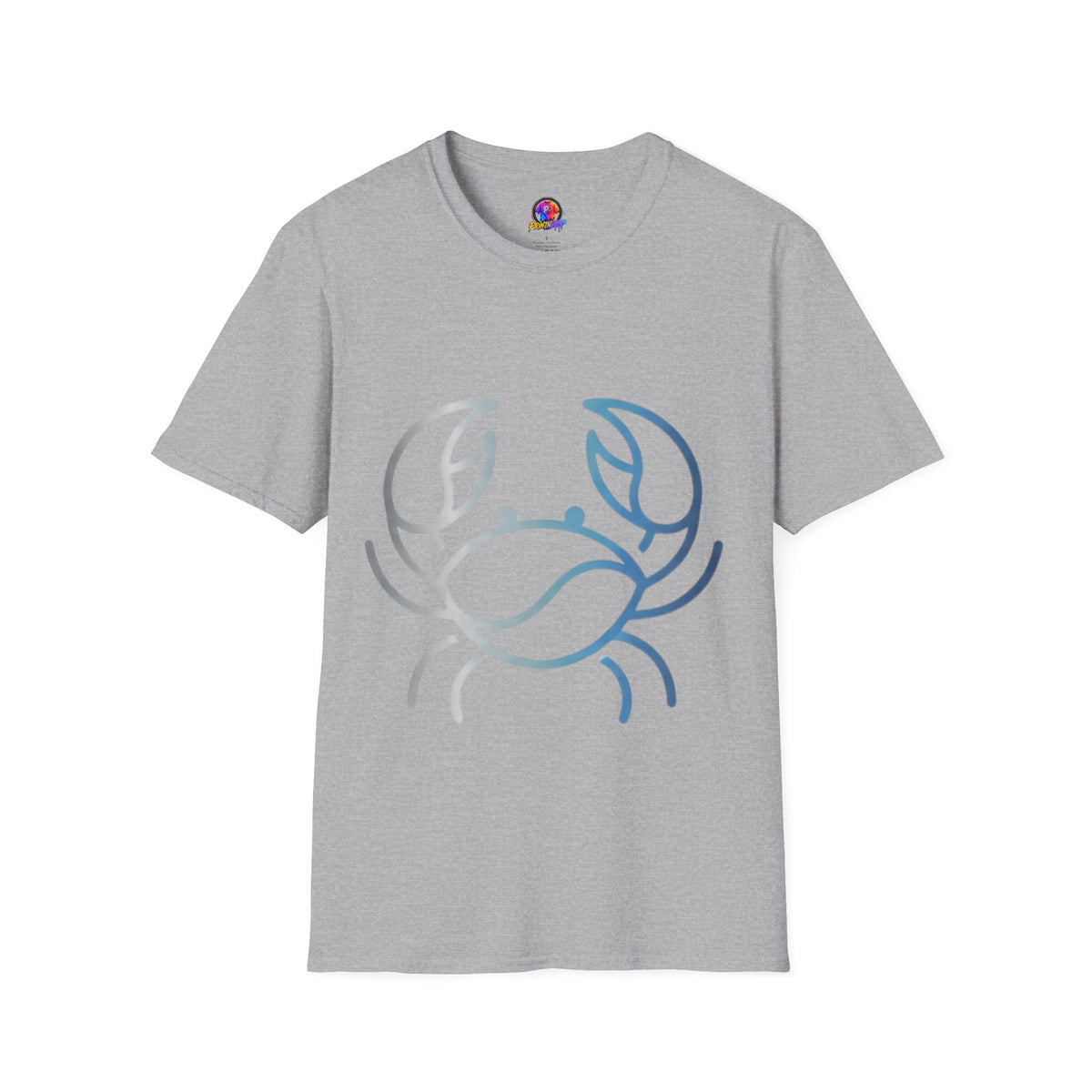 Crab Graphic T-Shirt — Coastal Blue Minimalist Beach Tee