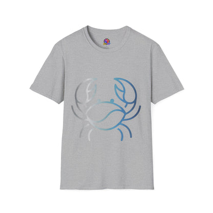 Crab Graphic T-Shirt — Coastal Blue Minimalist Beach Tee