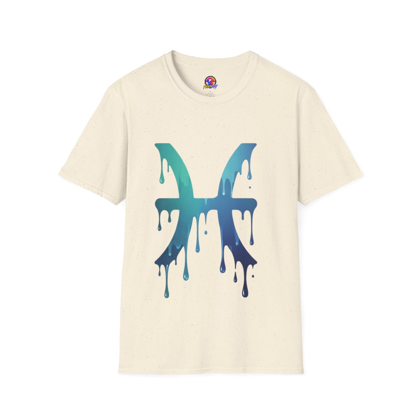 Pisces Drip Zodiac T-Shirt — Blue Gradient Astrological Tee