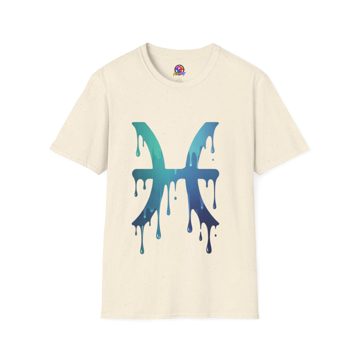 Pisces Drip Zodiac T-Shirt — Blue Gradient Astrological Tee