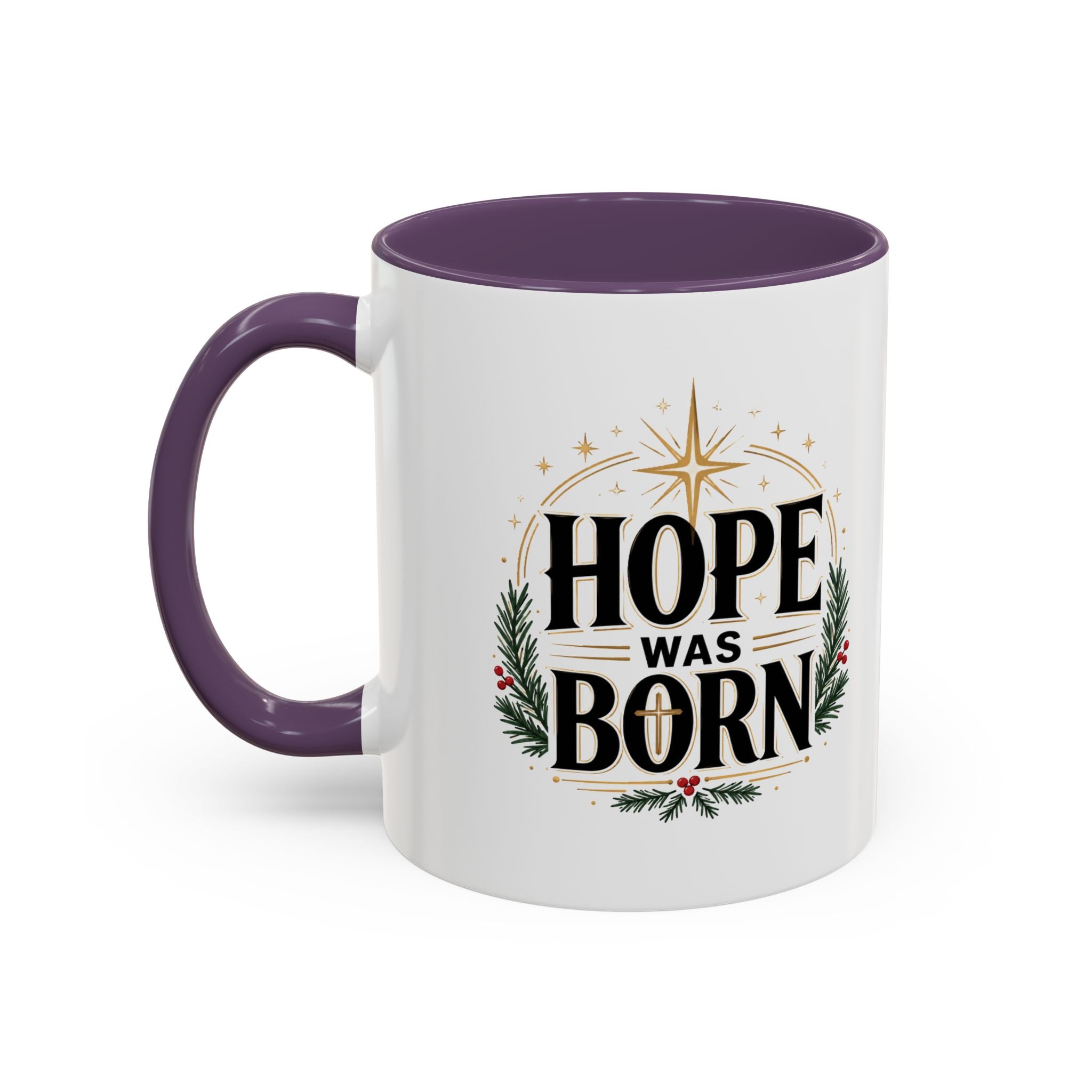 Christmas Hope Was Born Christmas Coffee Mug — Festive Holiday Holiday Prayer Mug