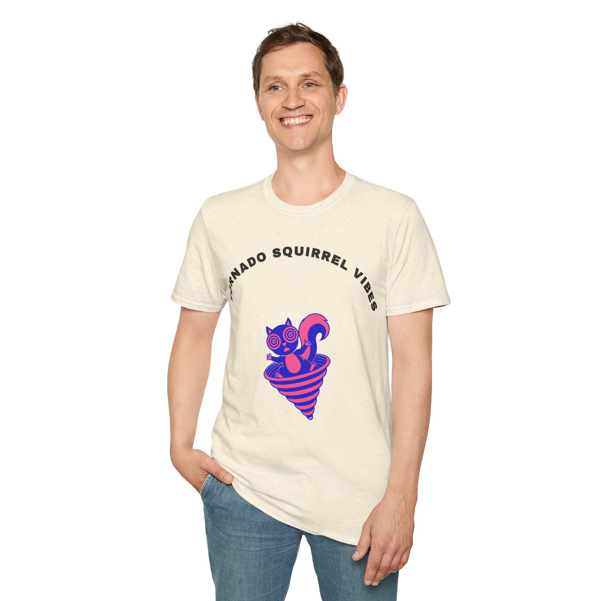 T-Shirt — Tornado Squirrel Vibes Cute Cat Cone Graphic Tee - Trending Now - September 2026