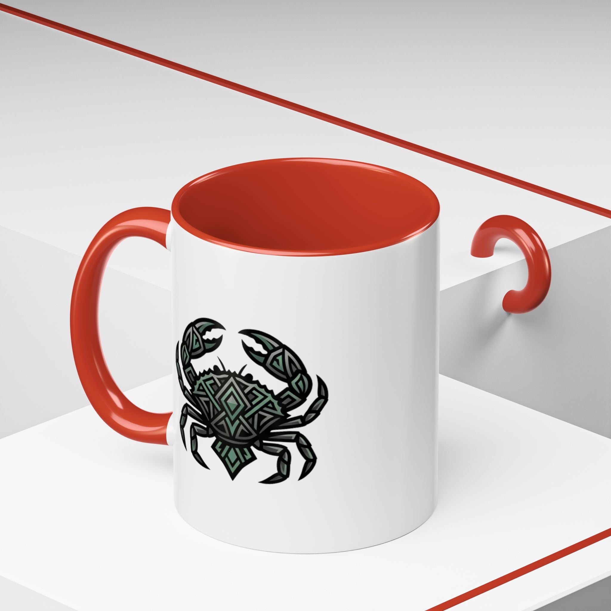 Cancer Zodiac Coffee Mug — Geometric Crab Accent Mug
