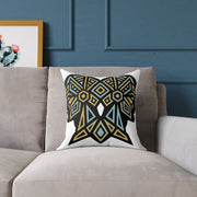 Gemini Zodiac Geometric Elephant Throw Pillow — Boho Tribal Canvas Accent