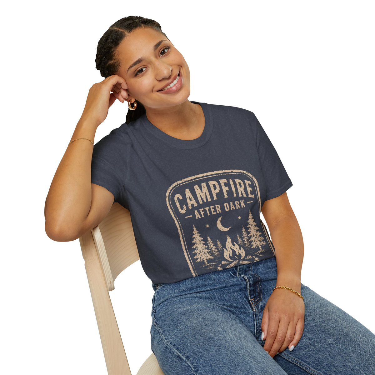 Campfire After Dark T-Shirt — Vintage Camping Graphic Tee