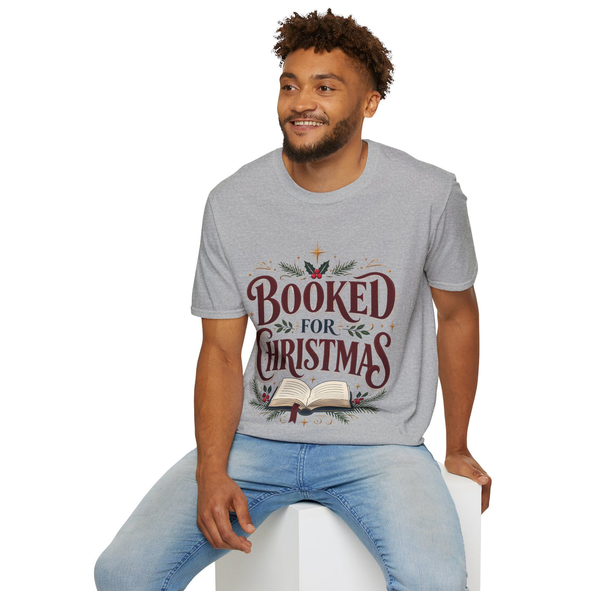 T-Shirt — "Booked for Christmas" Literary Holiday Tee