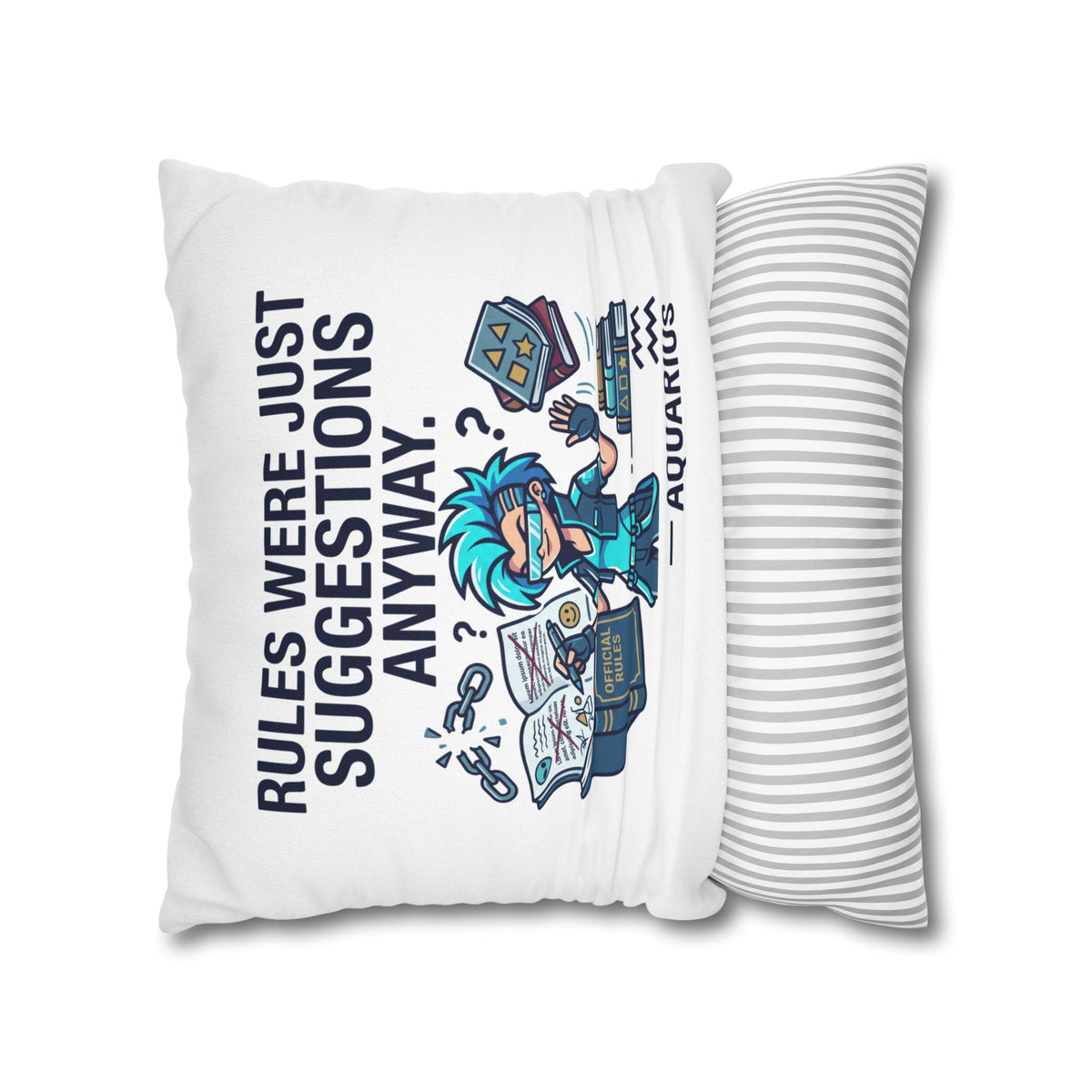 Aquarius Zodiac Spun Polyester Square Pillowcase
