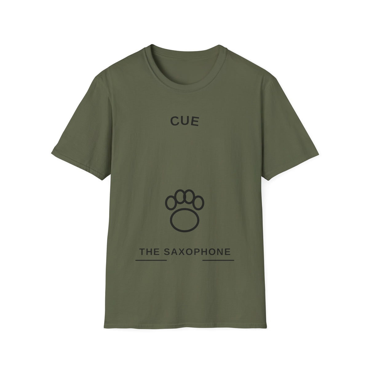 Cue The Saxophone Paw Print T-Shirt - Minimalist Pet Lover Jazz Tee - Trending Now - September 2026