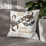 Scorpio Pillowcase – "Fiercely Loyal, Easily Detached" Zodiac Decor