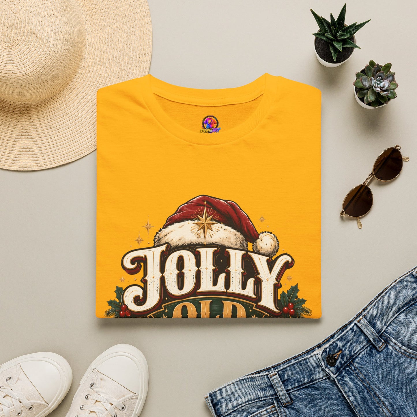 Jolly Old Soul T-Shirt — Vintage Santa Holiday Graphic Tee