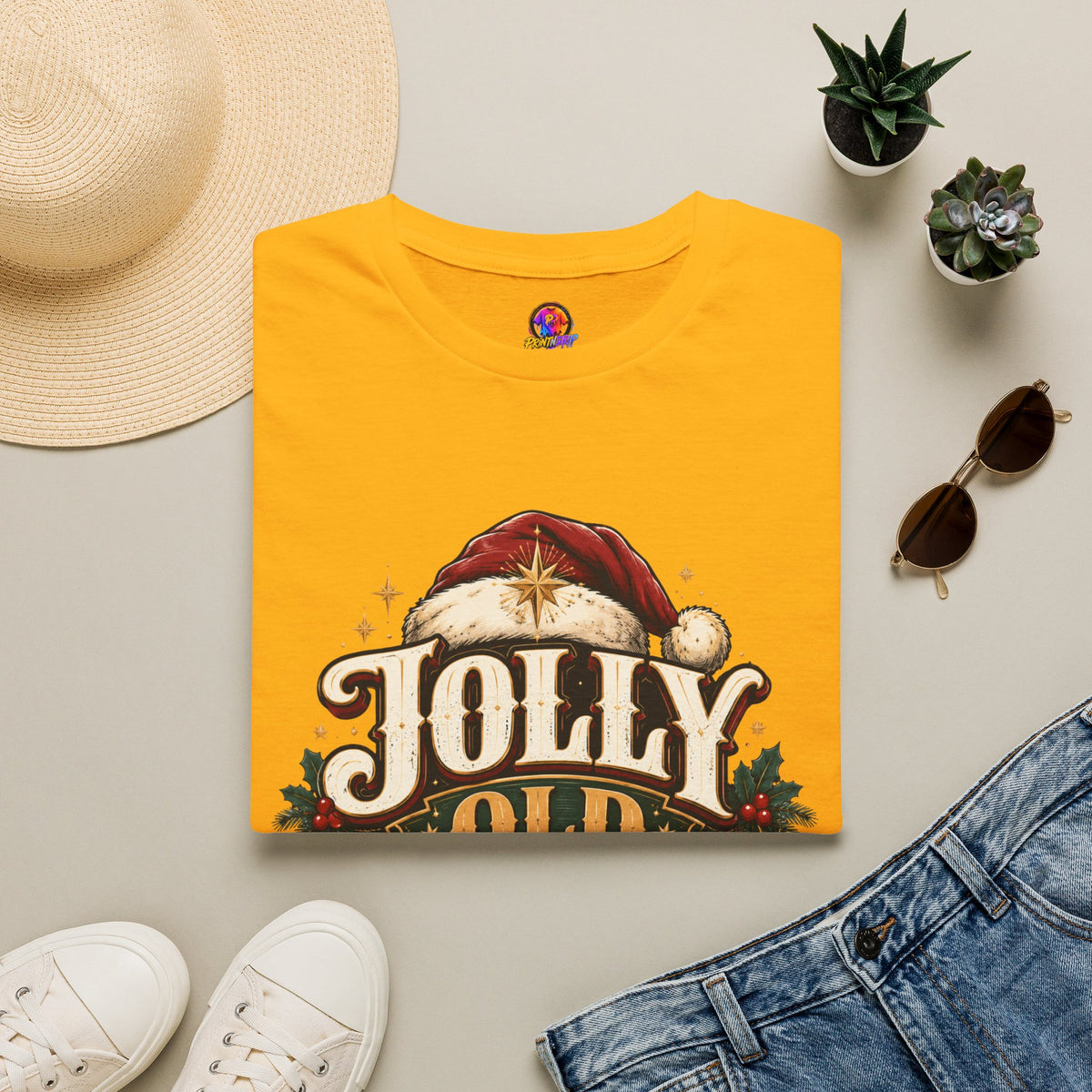 Jolly Old Soul T-Shirt — Vintage Santa Holiday Graphic Tee