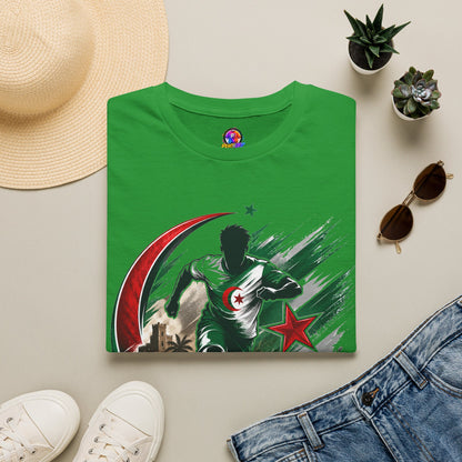 Algeria Football Fan Tee — "Green Desert Fire" Soccer Shirt