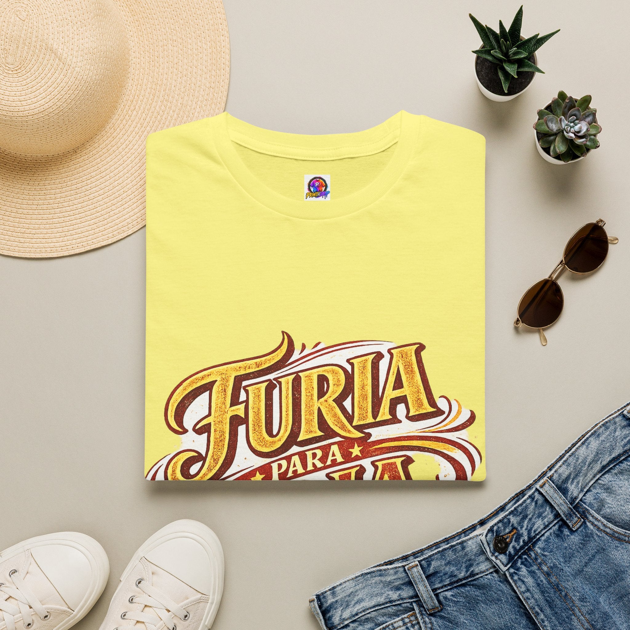 Spain Furia Para Roja Graphic T-Shirt — Bold Spanish Script Tee for Fans & Celebrations