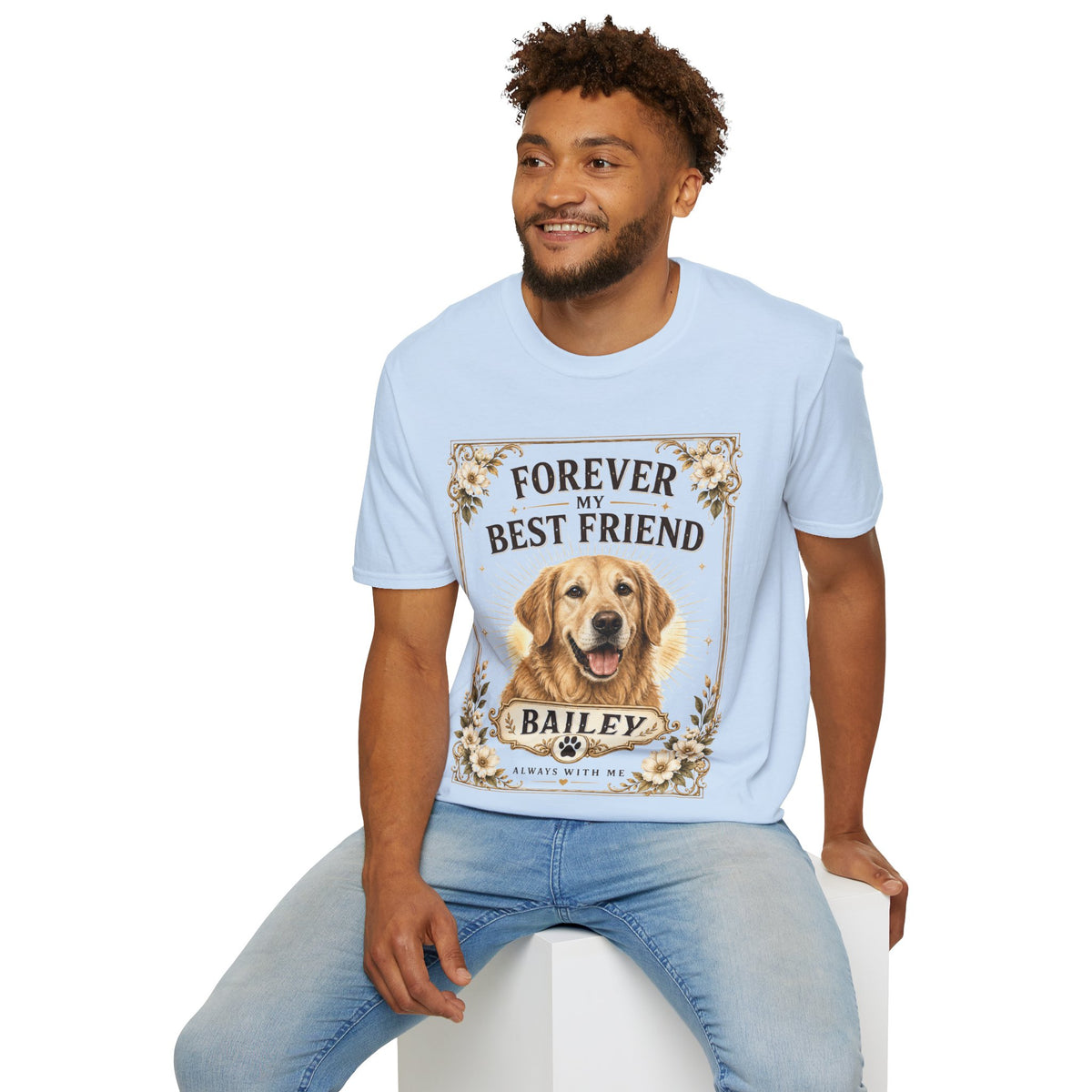 Forever My Best Friend Dog T-Shirt — Personalized Golden Retriever Tribute