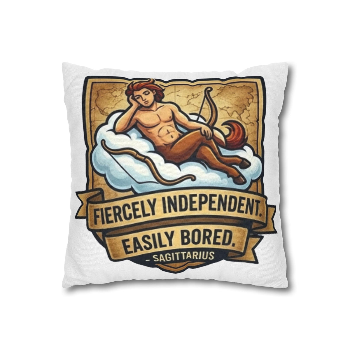 Sagittarius Zodiac Pillowcase – "Fiercely Independent, Easily Bored" Decorative Throw Pillow Cover