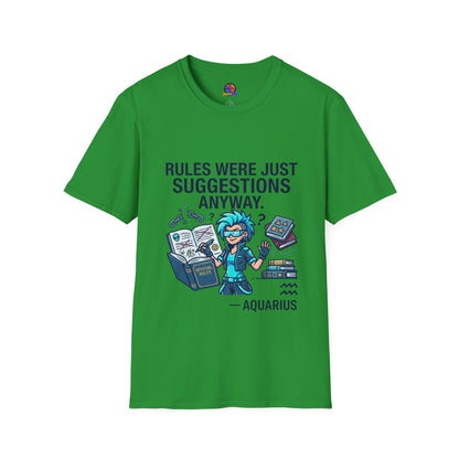 Aquarius Zodiac T‑Shirt — "Rules Were Just Suggestions Anyway" Graphic Tee