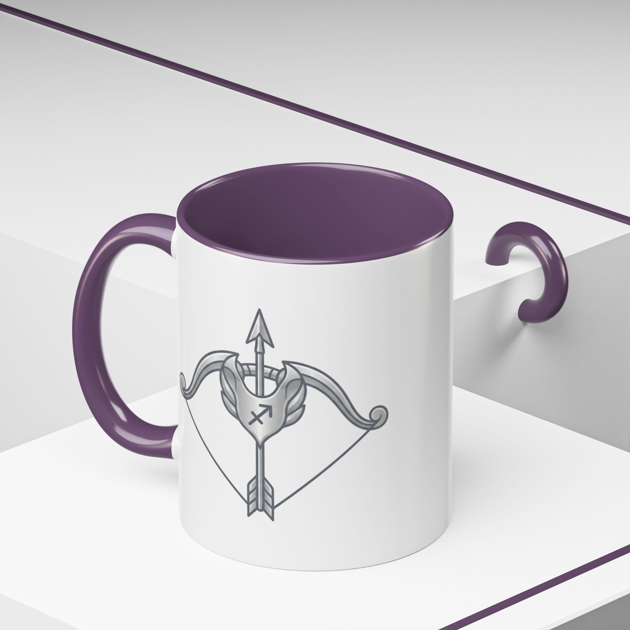 Sagittarius Bow & Arrow Accent Coffee Mug – Zodiac Sagittarius Astrology Gift